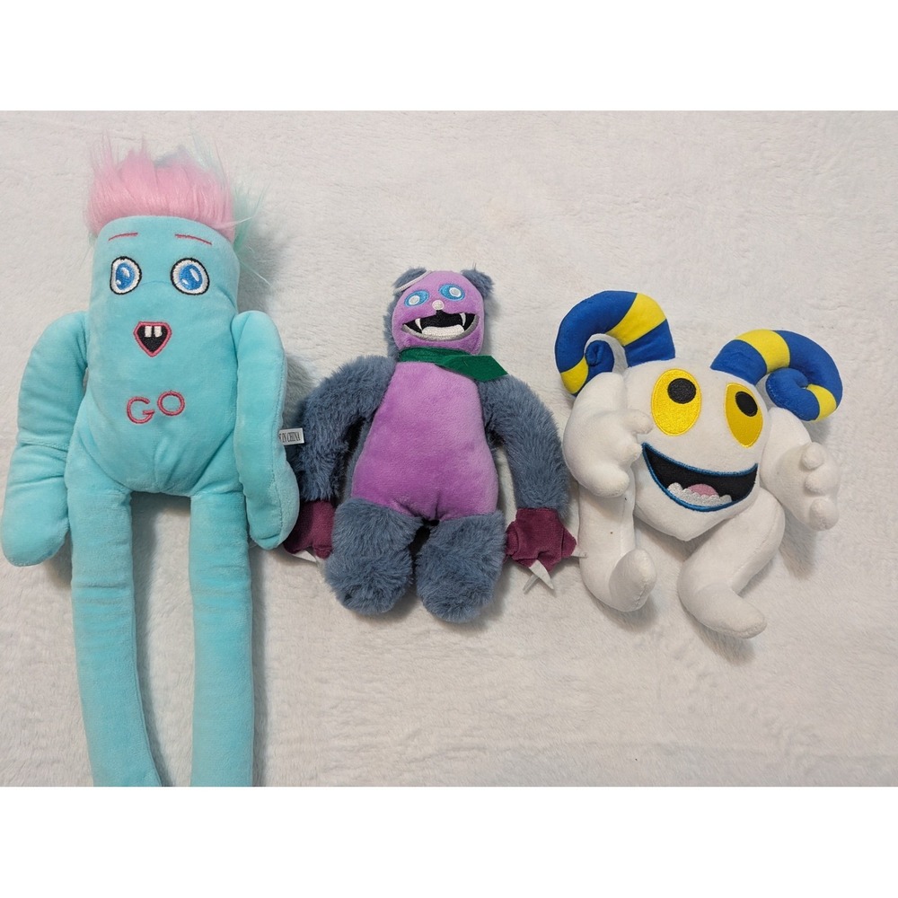 Lot of 3 Gaming Viral Plush Toys CatNap , Tawkerr , & Nobody Sausage monsters